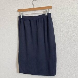 St. John Skirt Womens‎ 8 Navy Pencil Santana Knit Basic Stretch Classic
